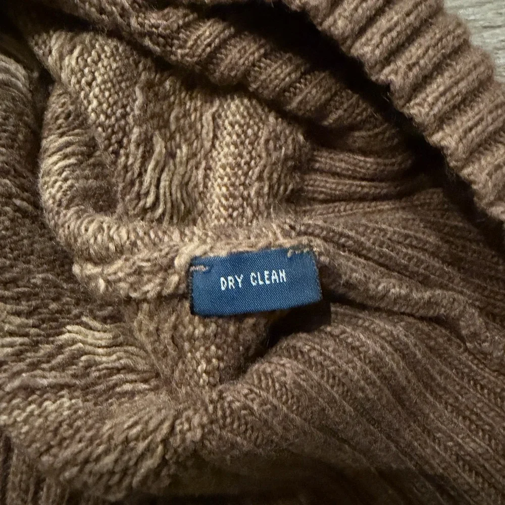 Polo Ralph Lauren Knit Sweater Fair Isle  Vest Brown Beige Cotton Cashmere L - Picture 7 of 7